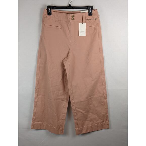 a new day Pants - A New Day Wide Leg Pants High Rise Cropped Coral Pink 12 Relaxed Fit Everyday